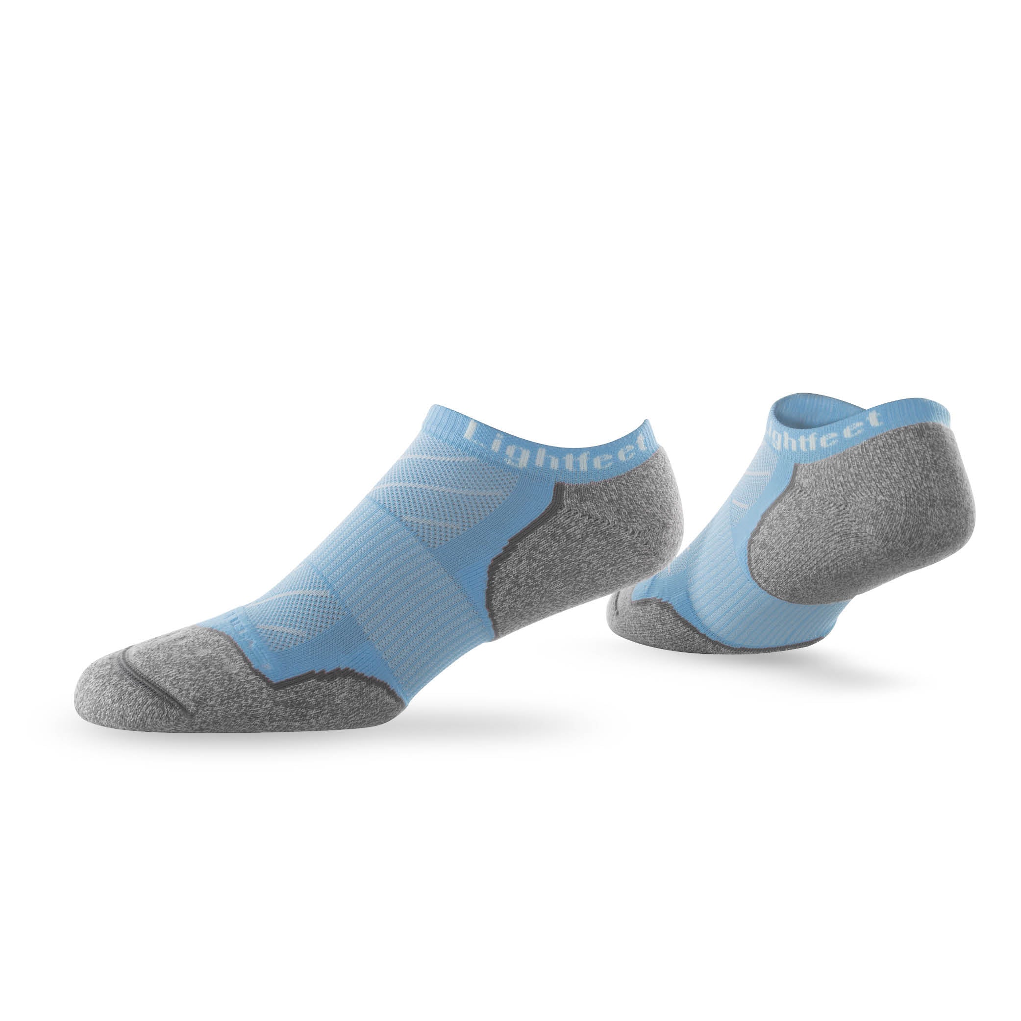Pair of Lightfeet Evolution Sky Blue Mini Performance Running Socks