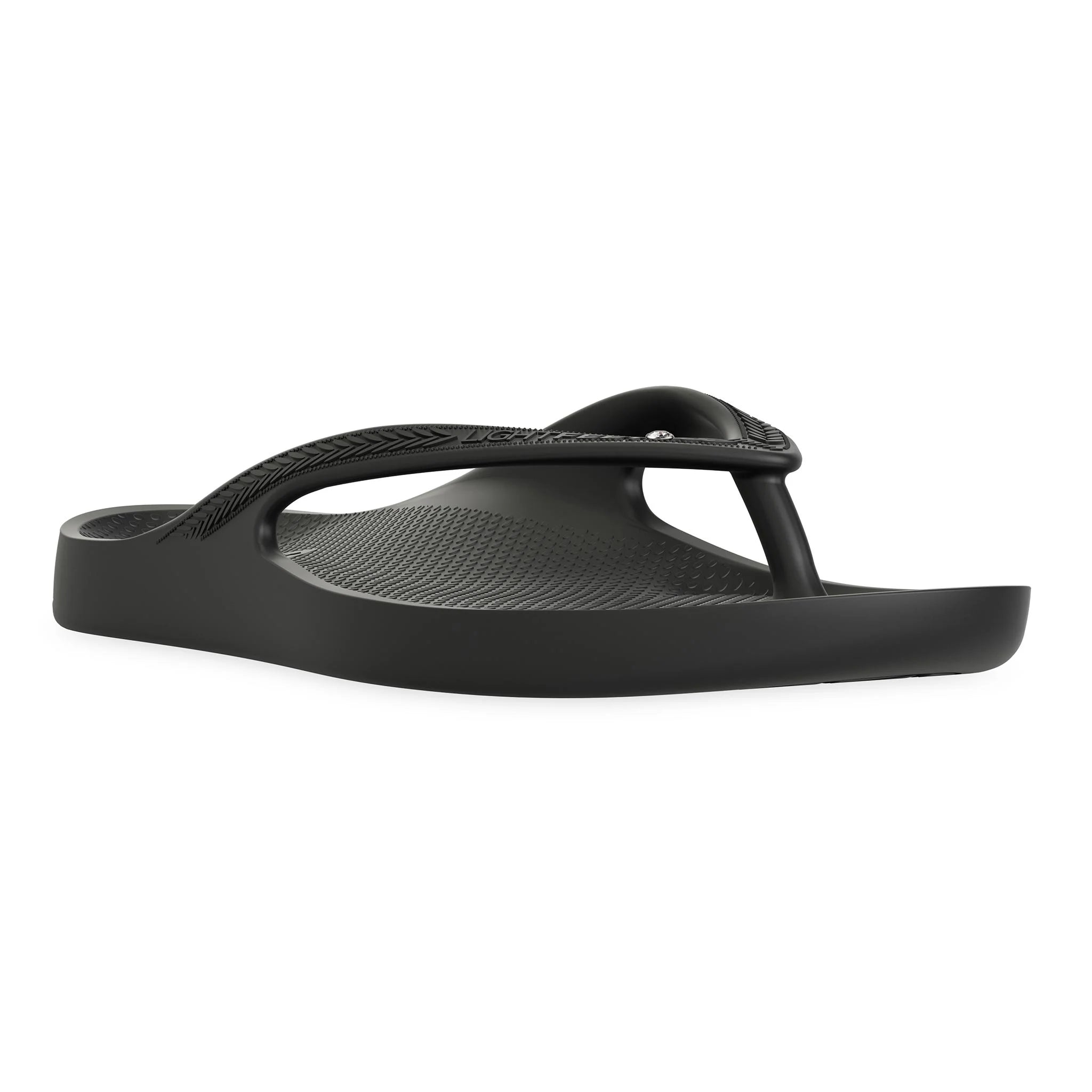 Black Diamante - Lightfeet Arch Support Flip Flops