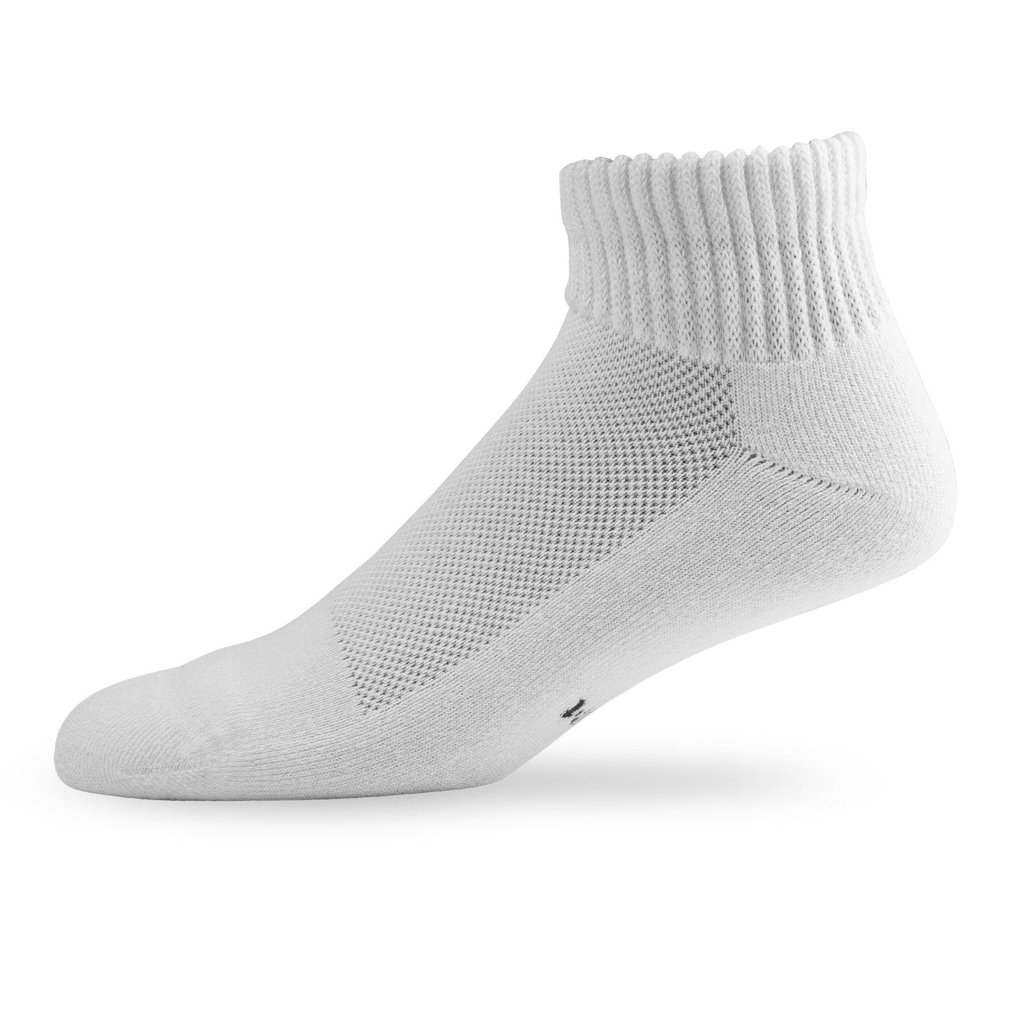 Side view of Lightfeet Diabetes White Mini Crew Sock