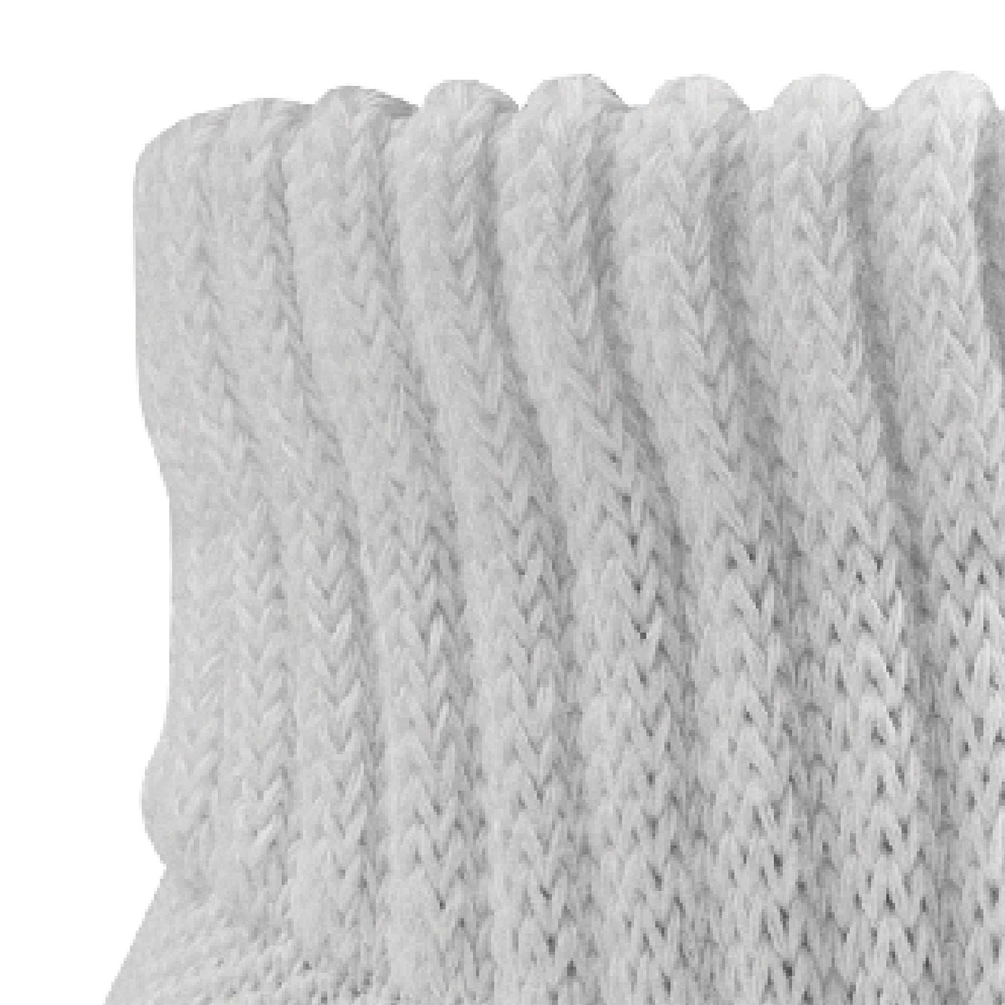 Close up view of loose ribbed cuff of Lightfeet Diabetes White Mini Crew Sock