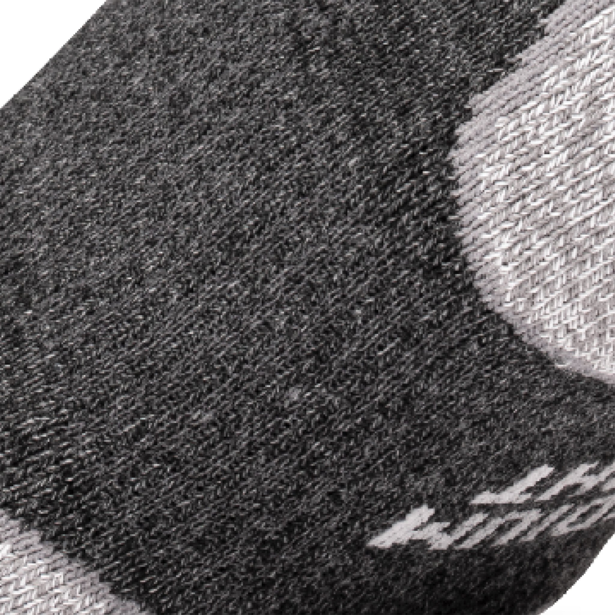 Close up view of elastic arch of Lightfeet Evolution Trail Dark Grey Half Crew Performance Running Sock