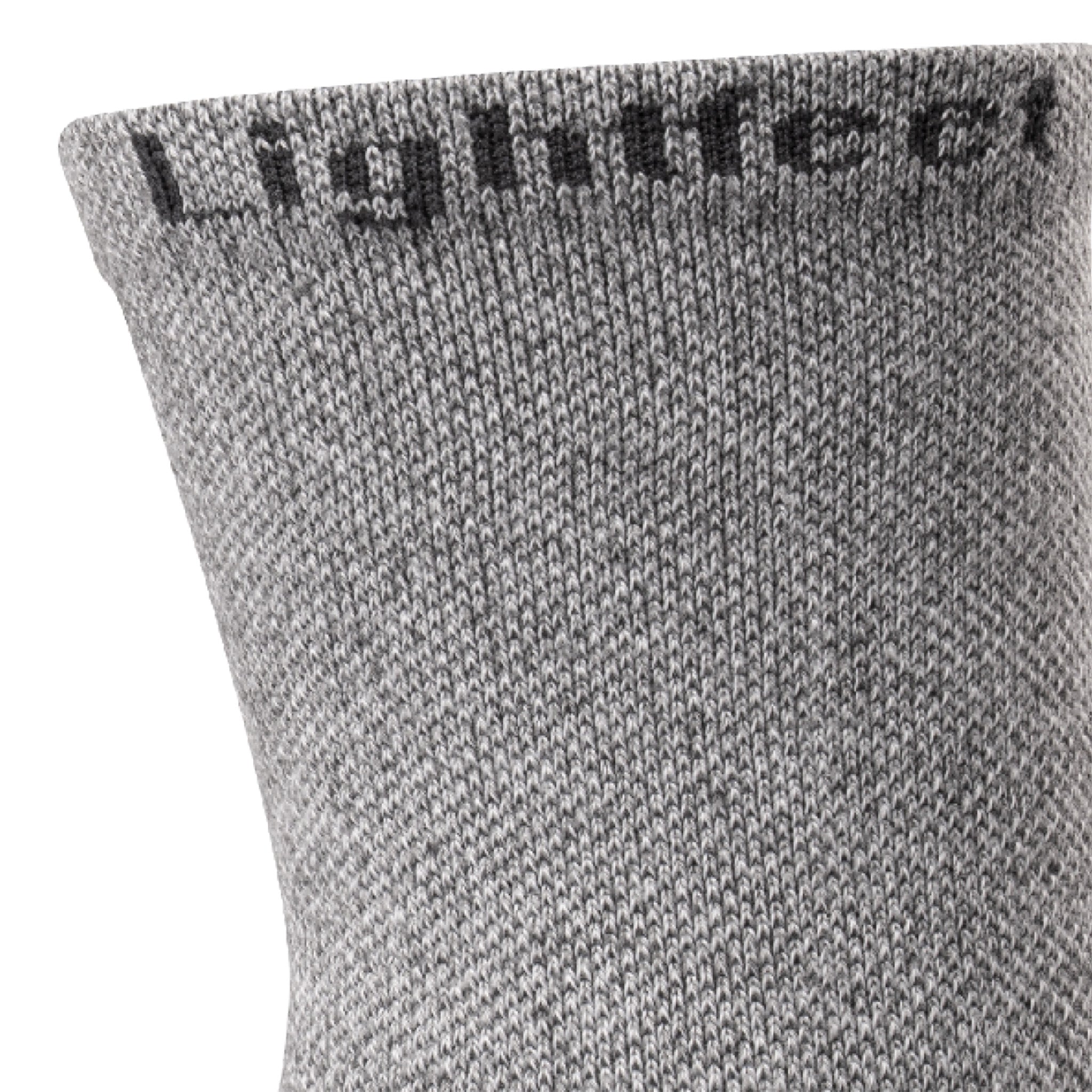 Close up view of mesh on Lightfeet Trail Light Grey Half Crew Performance Running Sock