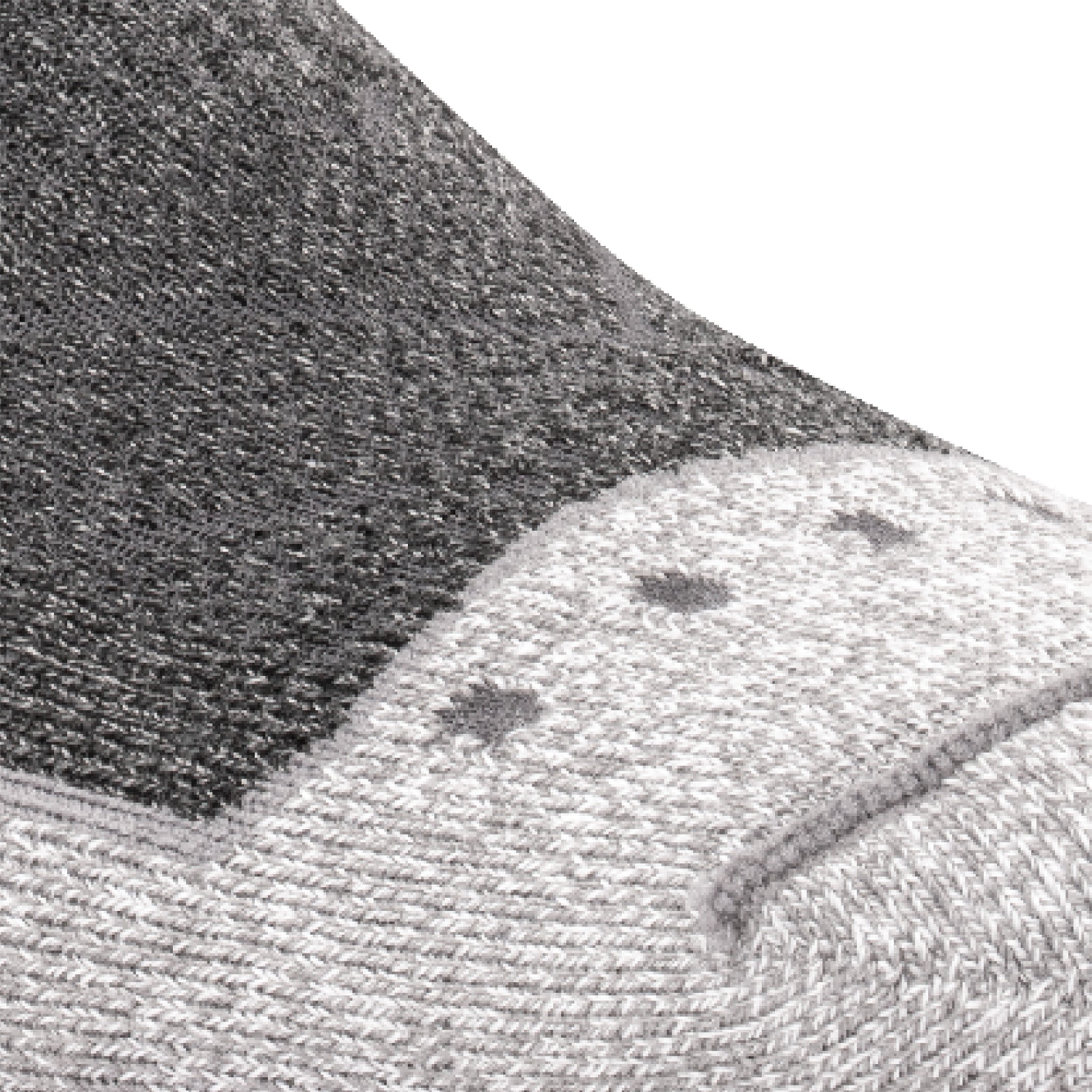 Close up view of air vents on Lightfeet Trail Dark Grey Mini Crew Performance Running Sock