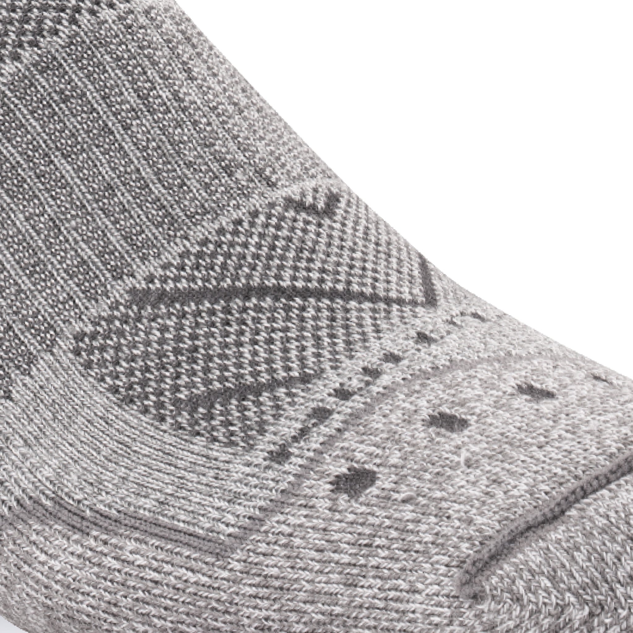 Close up view of air vents on Lightfeet Trail Light Grey Half Crew Performance Running Sock