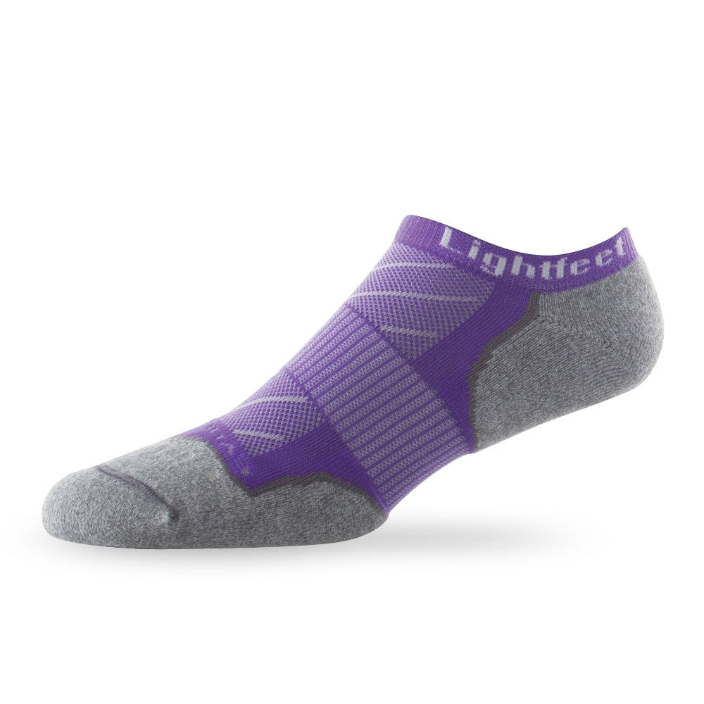 Side view of Lightfeet Evolution Violet Mini Performance Running Sock