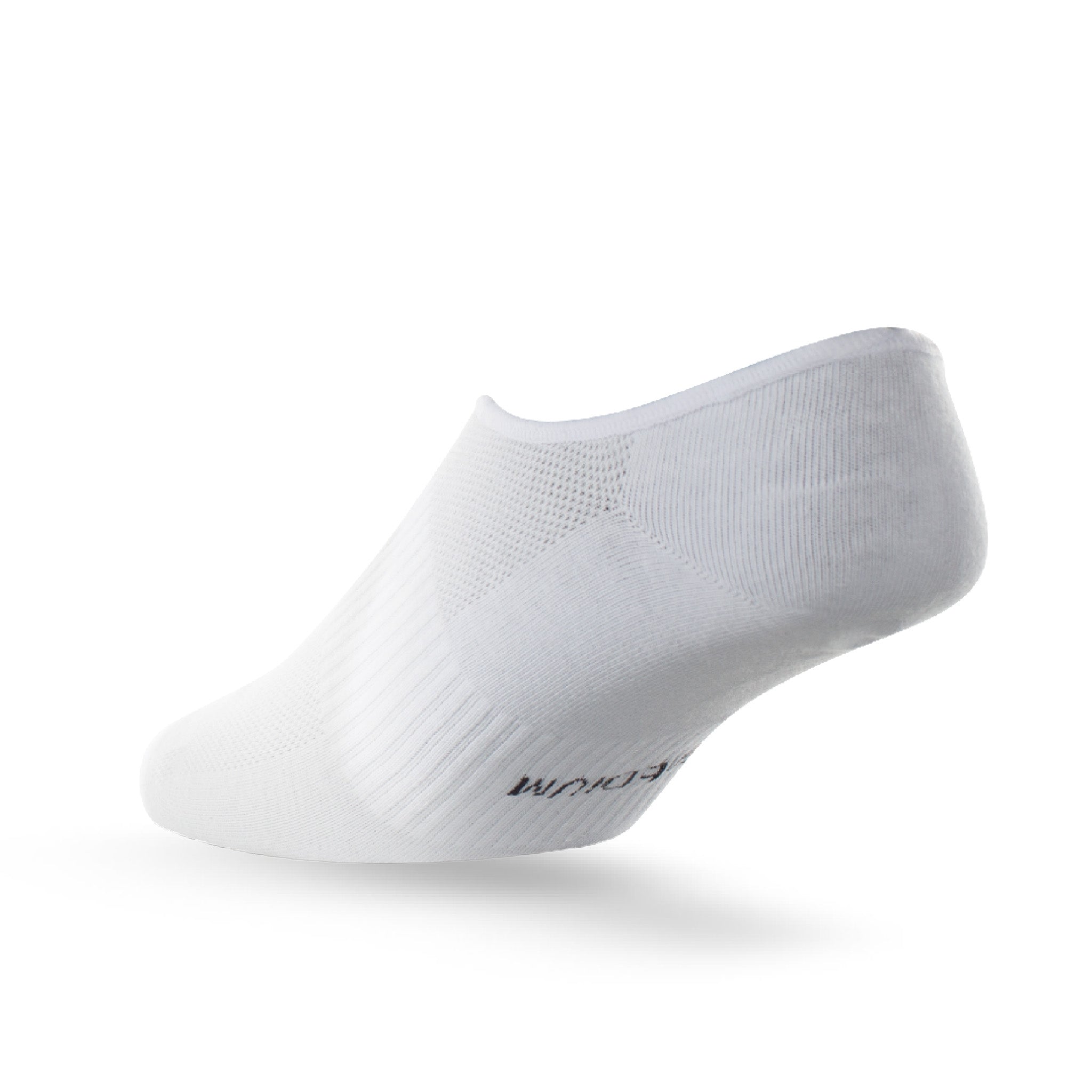 Heel view of Lightfeet Invisible White No Show Sock
