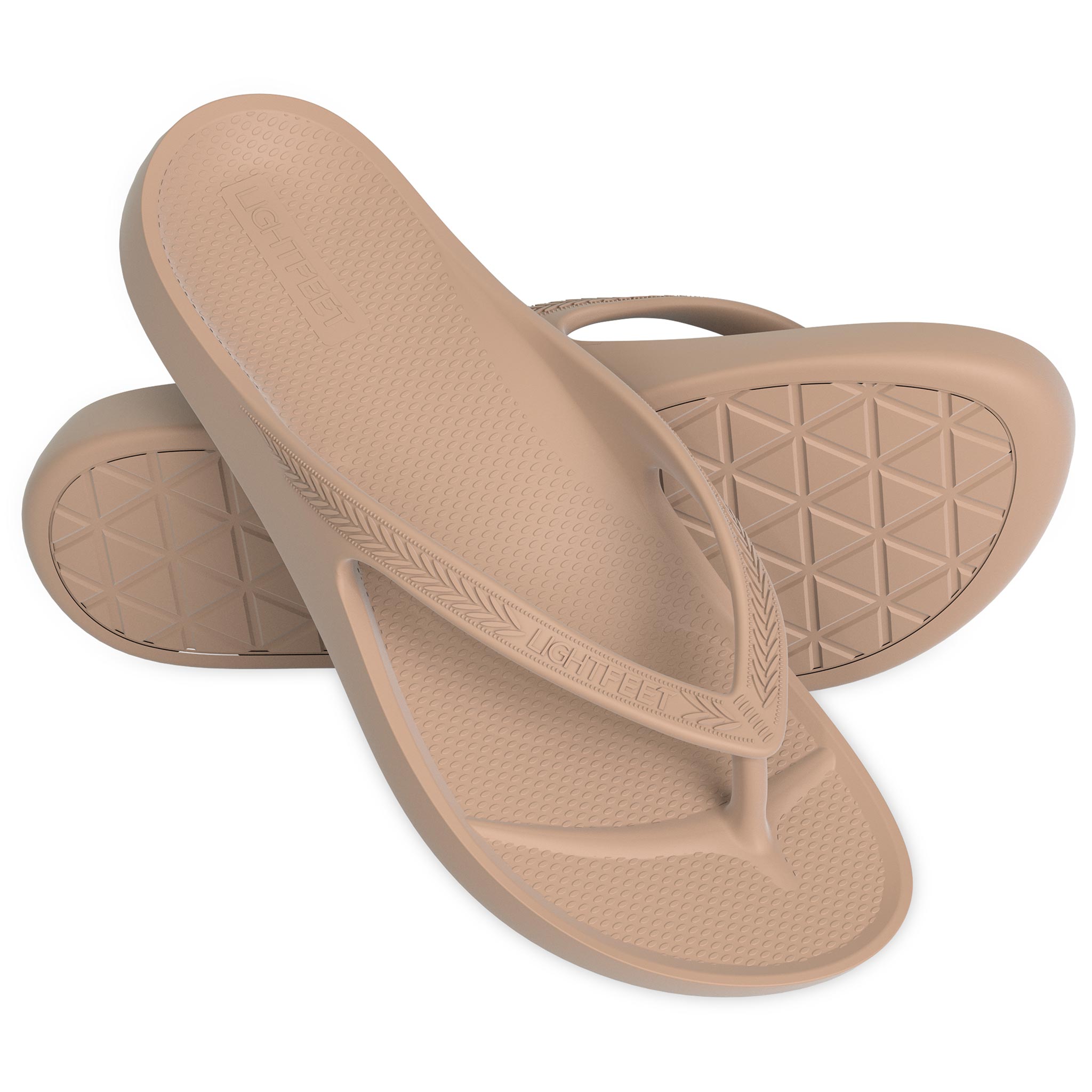 Lightfeet Arch Support Thongs in Latte