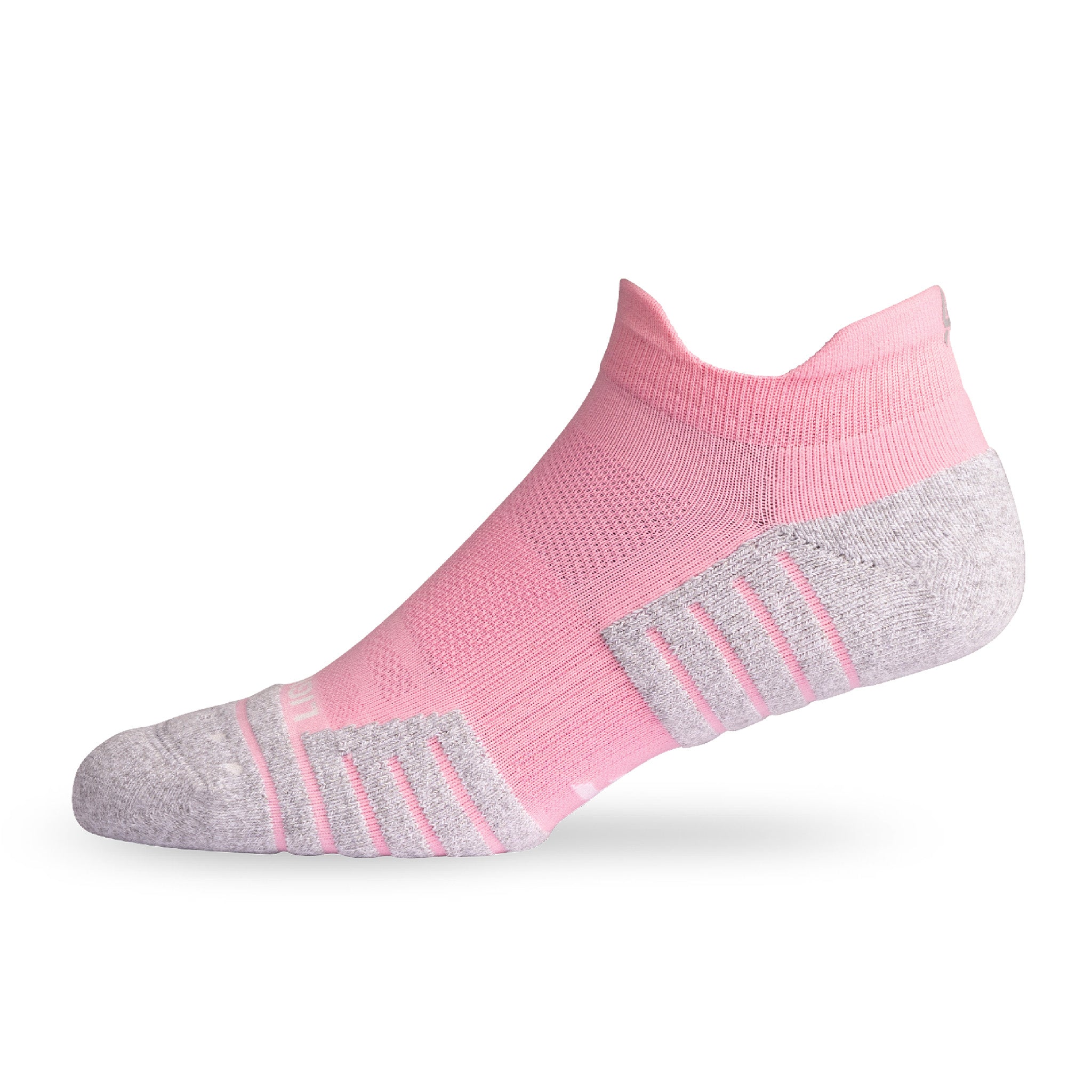 Side view of Lightfeet Performance Soft Pink Ankle Sock