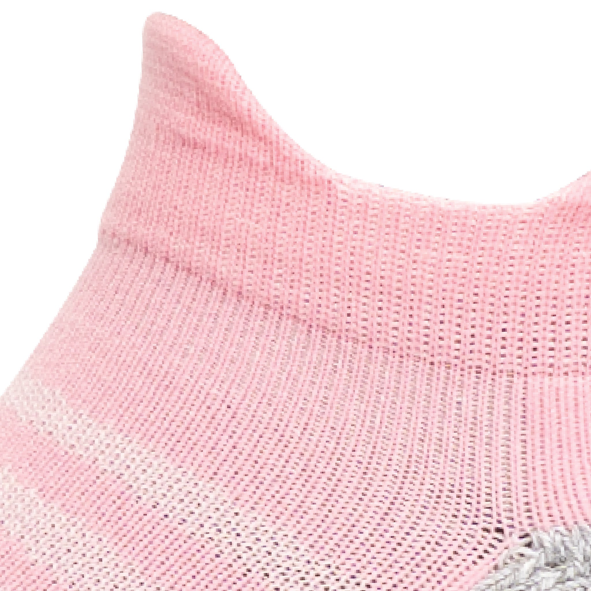 Close up view of mesh on Lightfeet Performance Soft Pink Ankle Sock #colour_soft-pink