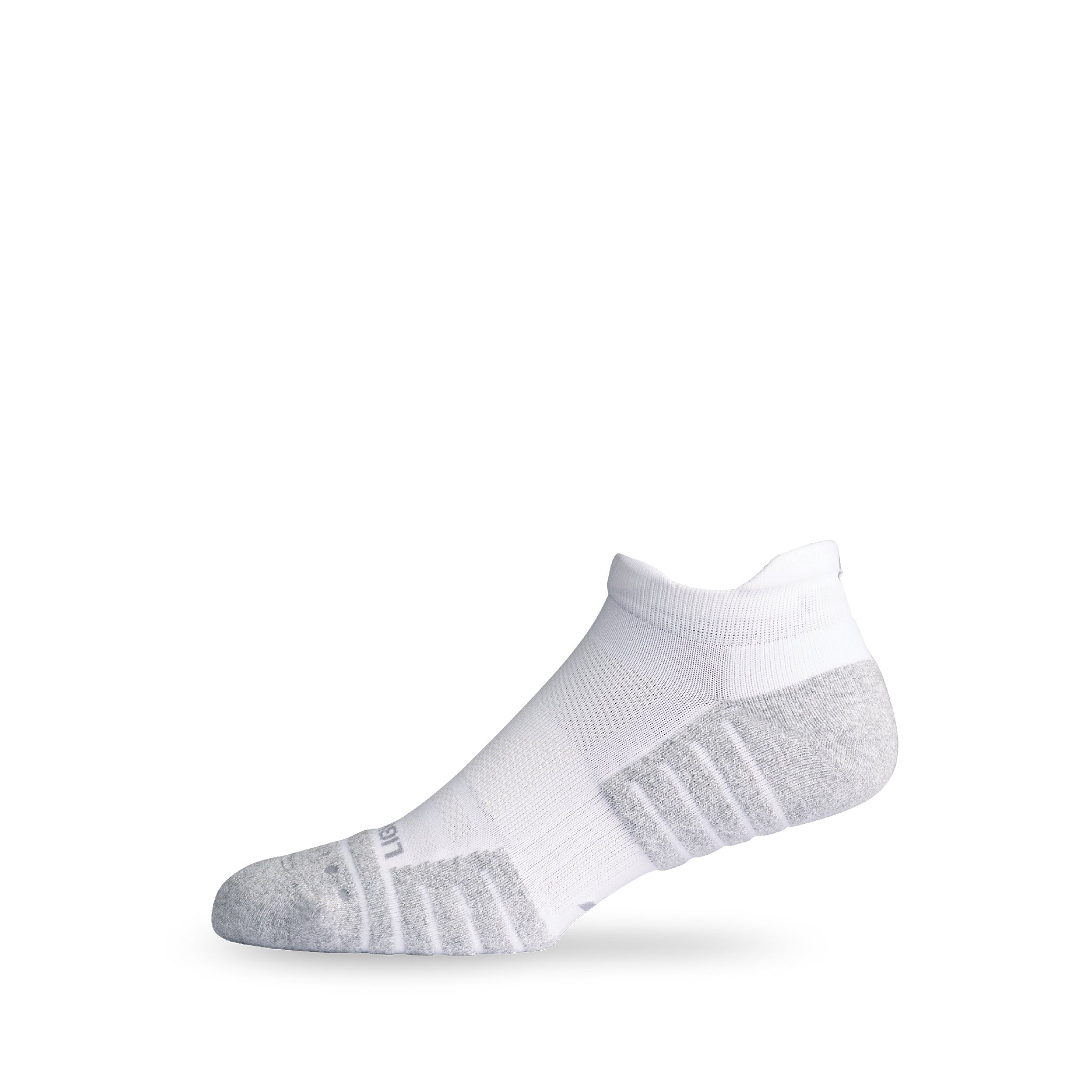 Side view of Lightfeet Performance White Ankle Sock