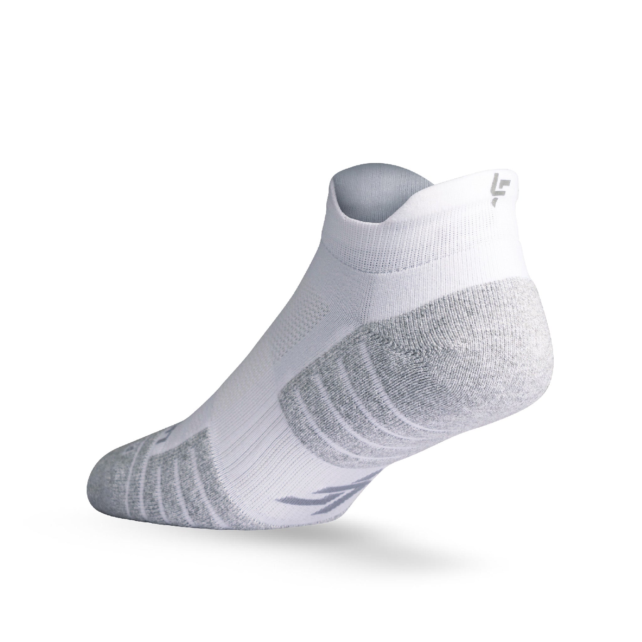 Heel view of Lightfeet Performance White Ankle Sock