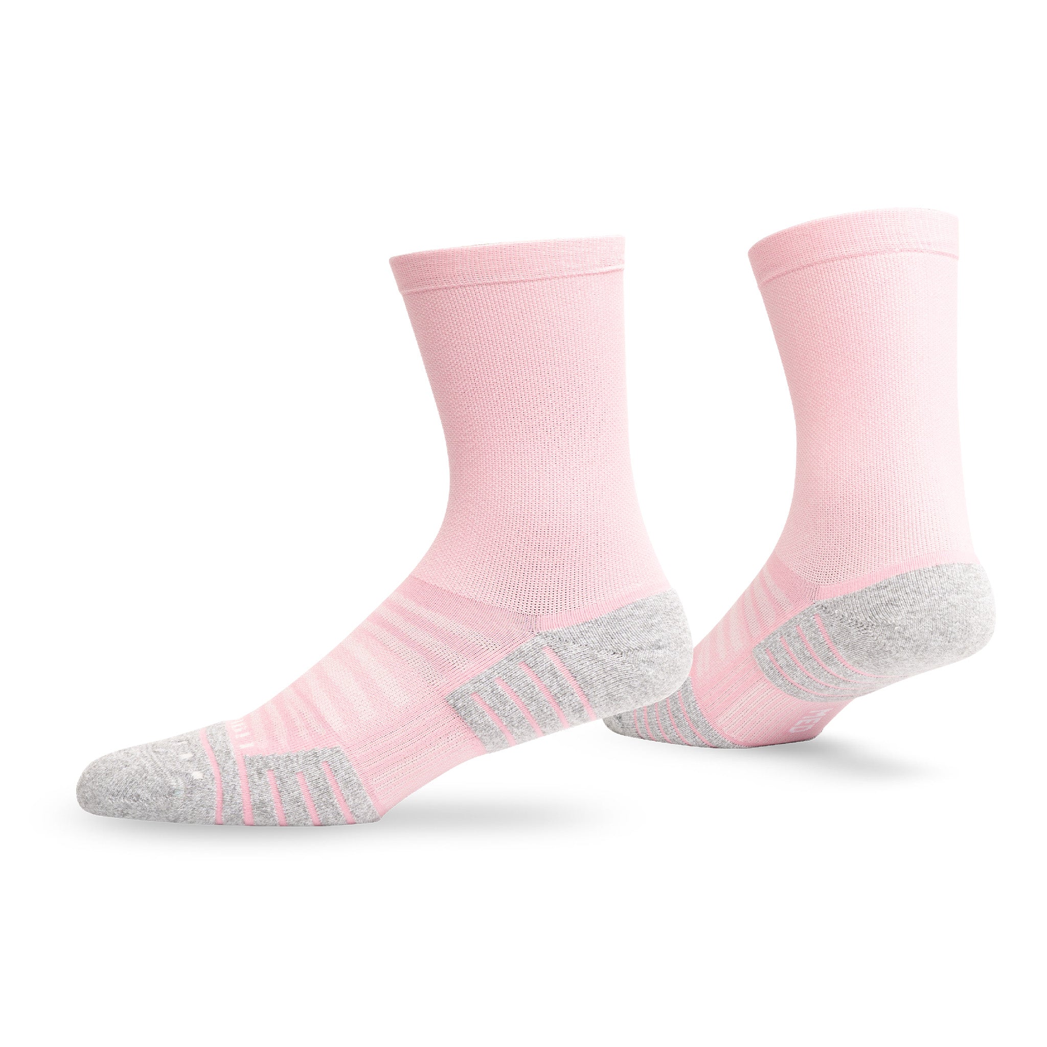 Pair of Lightfeet Performance Soft Pink Half Crew Socks #colour_soft-pink