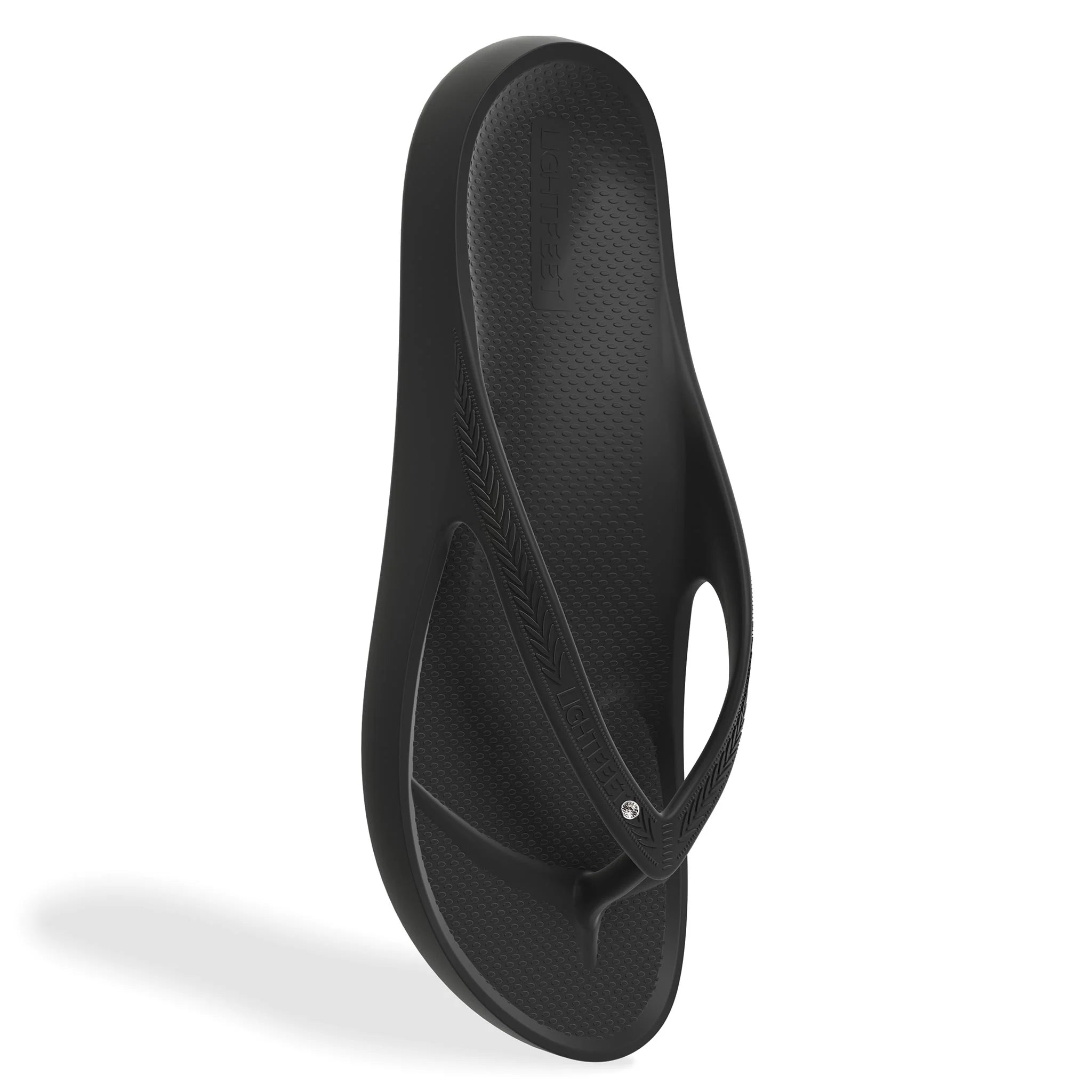 Black Diamante - Lightfeet Arch Support Flip Flops