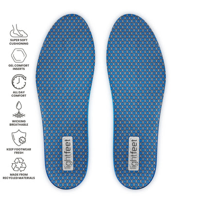 Top view of a pair of Lightfeet Cushion Comfort Orthotic Insoles