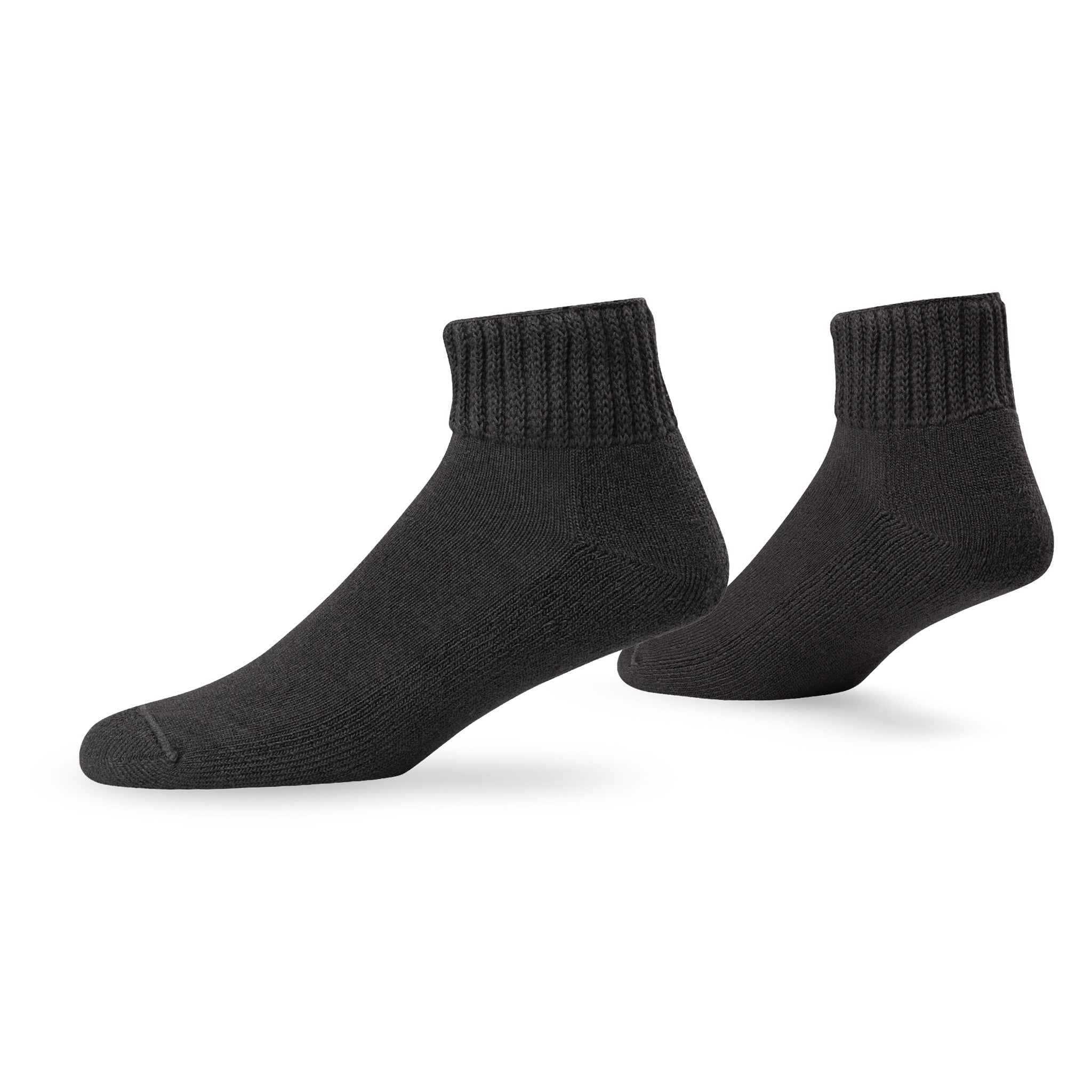 Pair of Lightfeet Diabetes Black Mini Crew Sock 