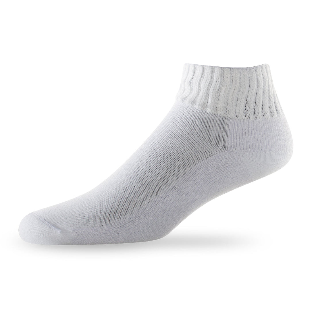 Side view of Lightfeet Diabetes White Mini Crew Sock