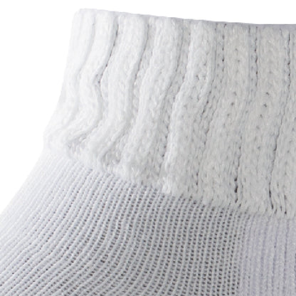 Close up view of mesh on Lightfeet Diabetes White Mini Crew Sock 