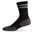 Side view of Lightfeet Performance 2 Stripes Black Half Crew Sock 