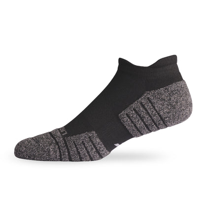 Side view of Lightfeet Performance Black Ankle Sock 