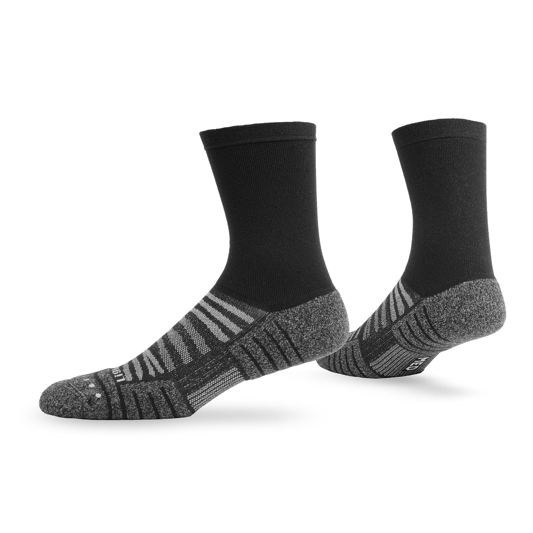 Pair of Lightfeet Performance Black Half Crew Socks 