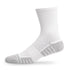 Side view of Lightfeet Performance White Half Crew Sock 