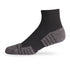 Side view of Lightfeet Performance Black Quarter Crew Sock 