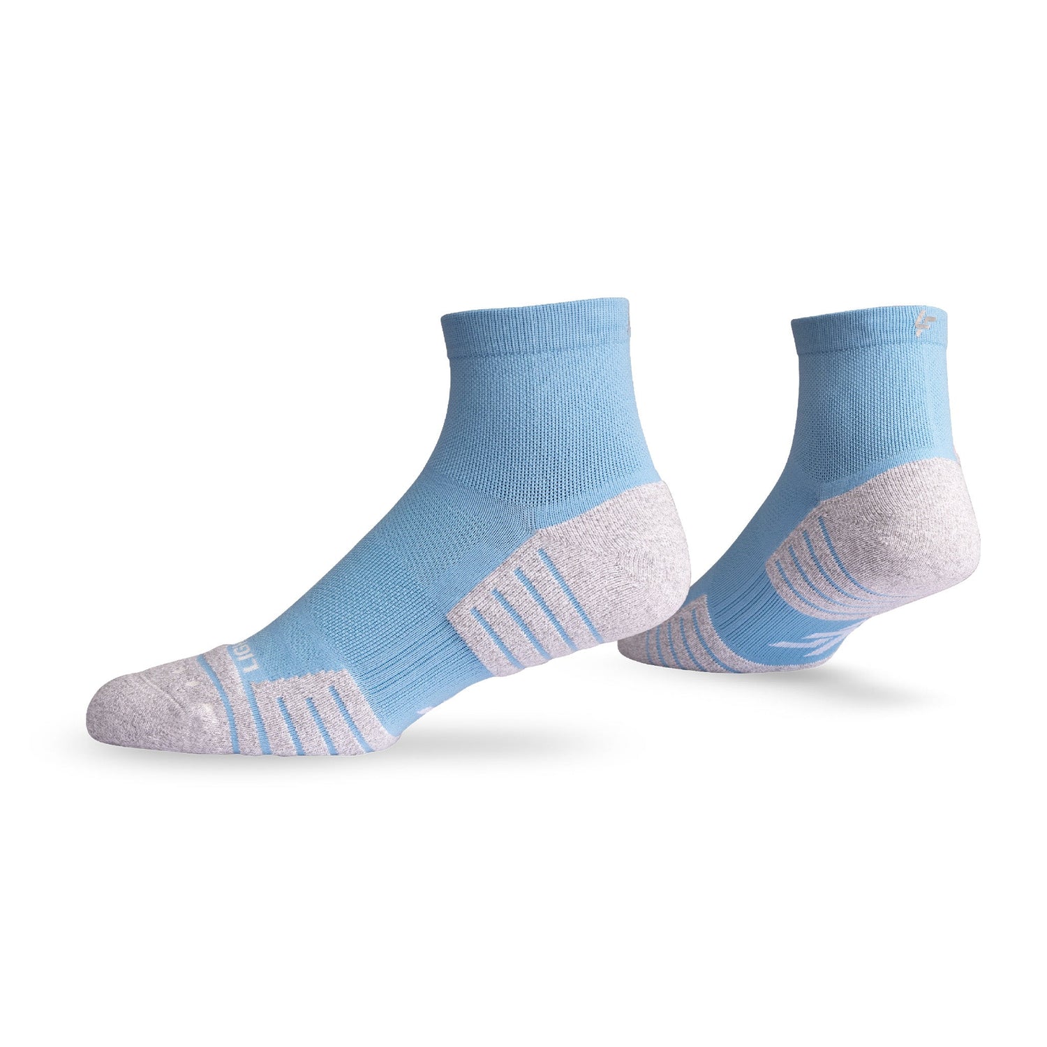 Pair of Lightfeet Performance Soft Blue Quarter Crew Socks 