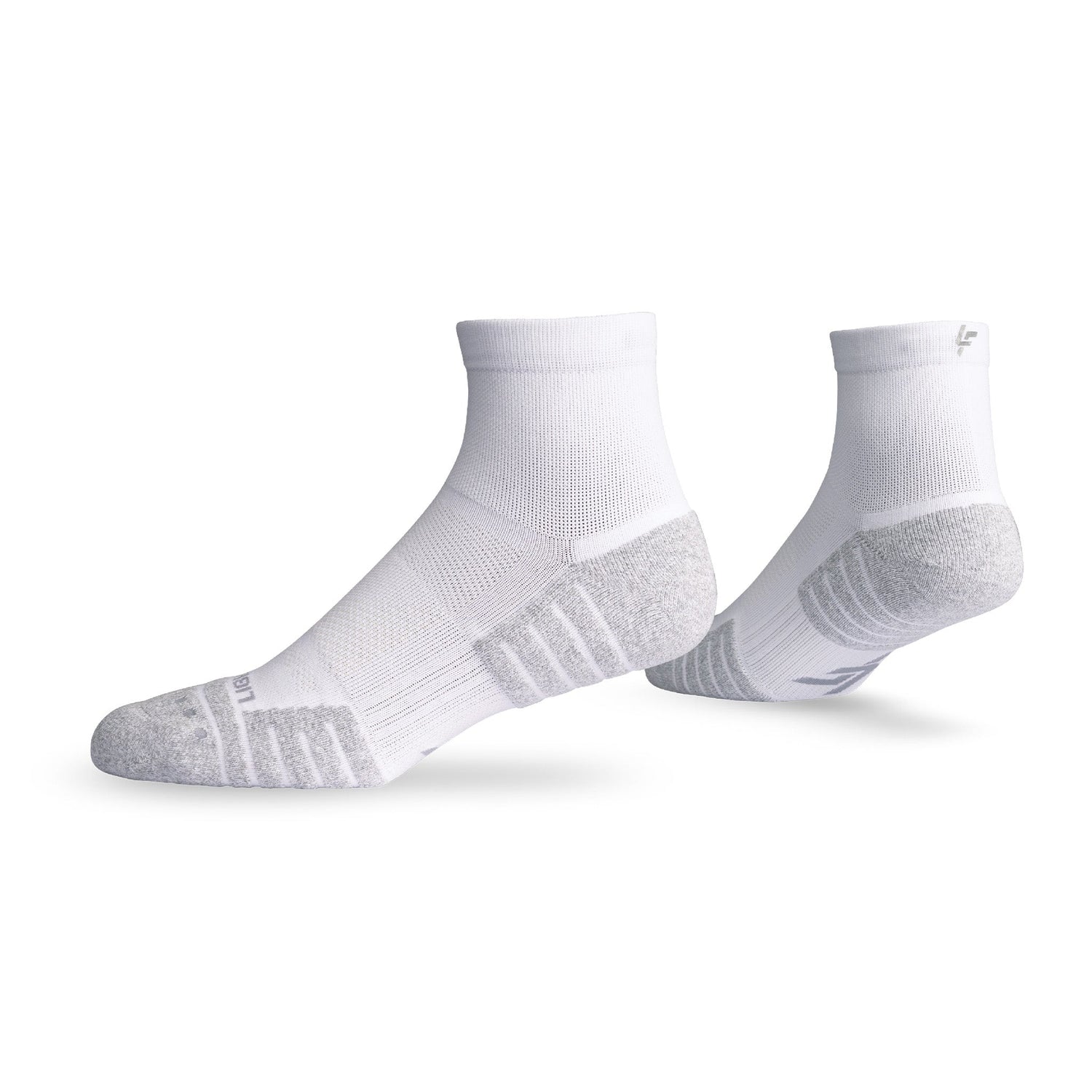 Pair of Lightfeet Performance White Quarter Crew Socks 