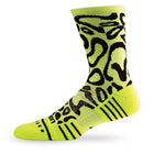 Side view of Lightfeet Performance Scribbles Yellow Black Crew Socks #colour_yellow-black