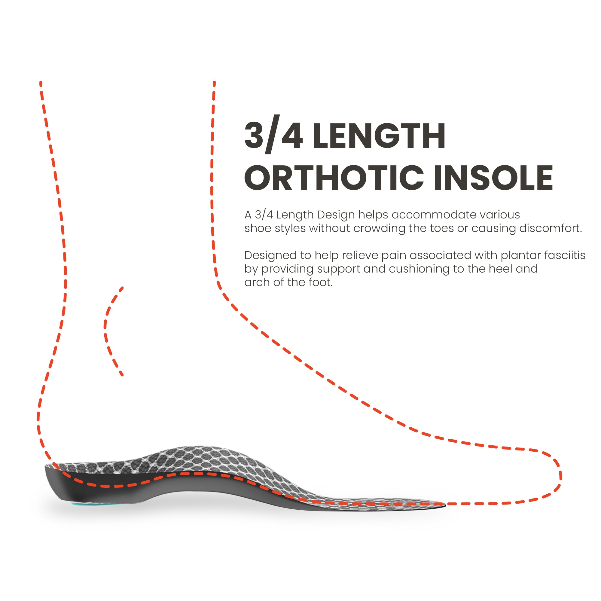 Lightfeet ¾ Plantar Fasciitis Orthotic Insole