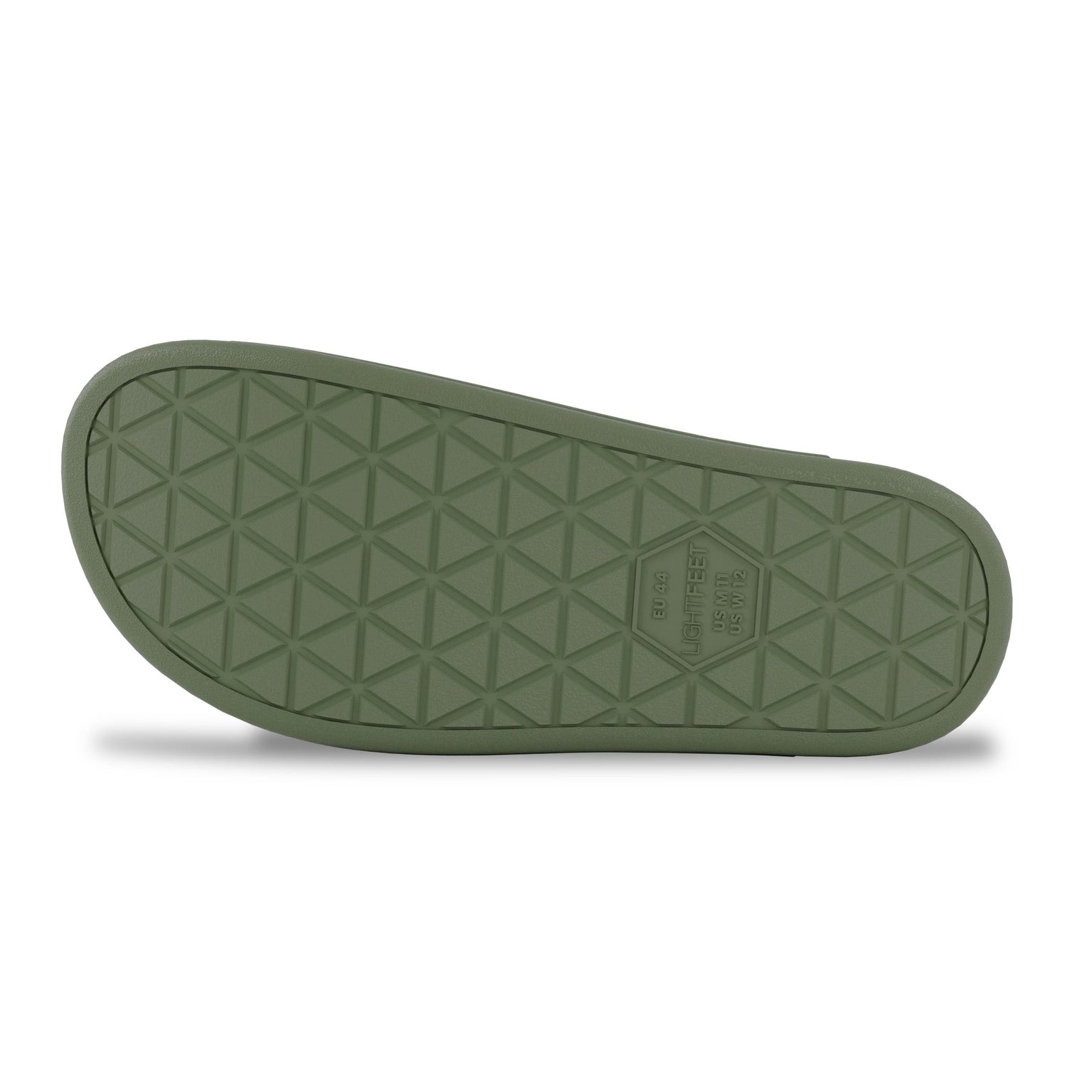 Outsole view of khaki Lightfeet Single Strap Slide