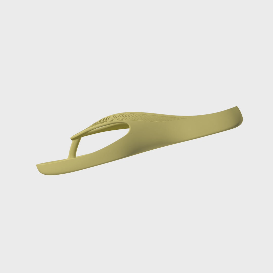 Lightfeet Arch SUpport Thong in Lemon rotating 360 degrees