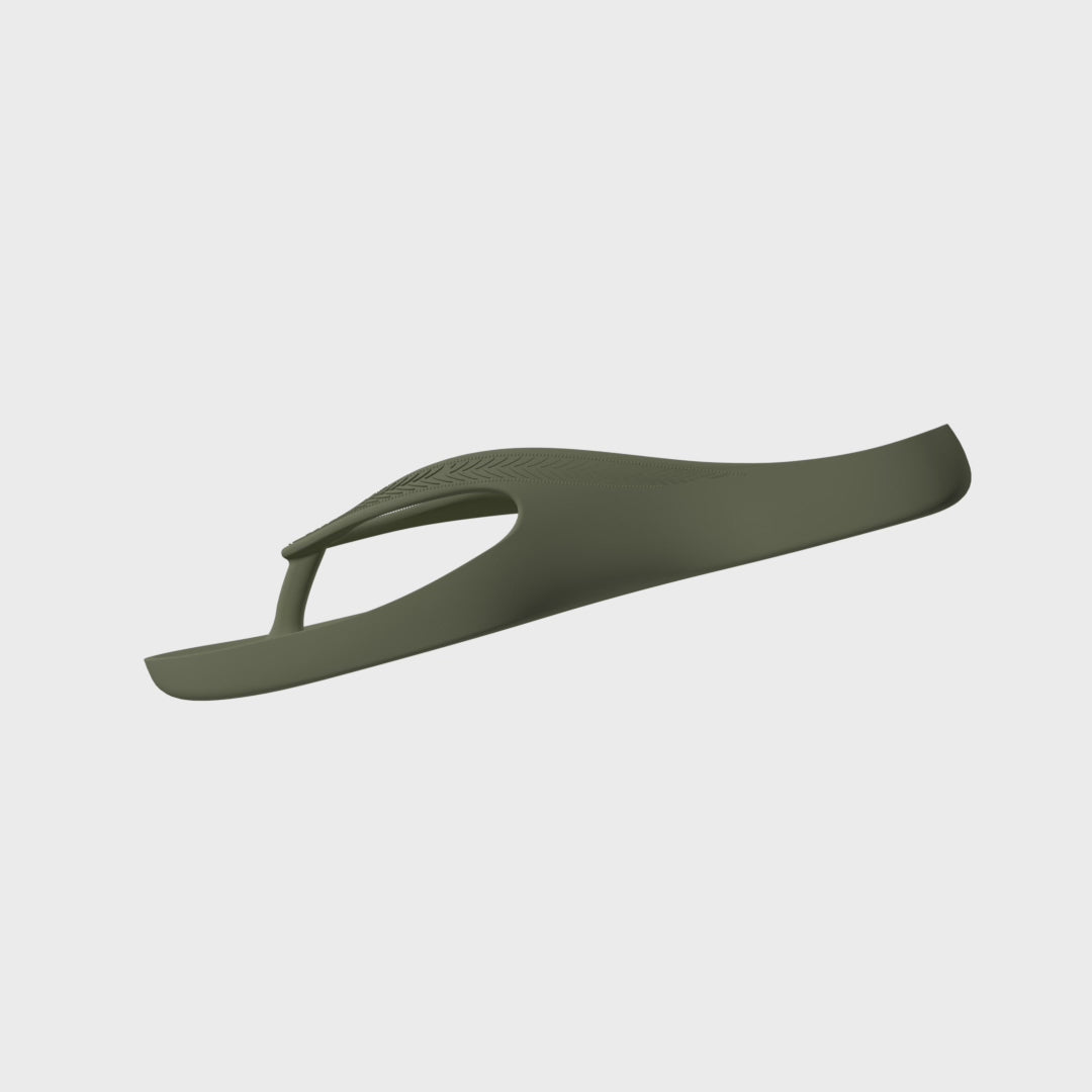 Lightfeet Arch Support Thong in Khaki rotating 360 degrees